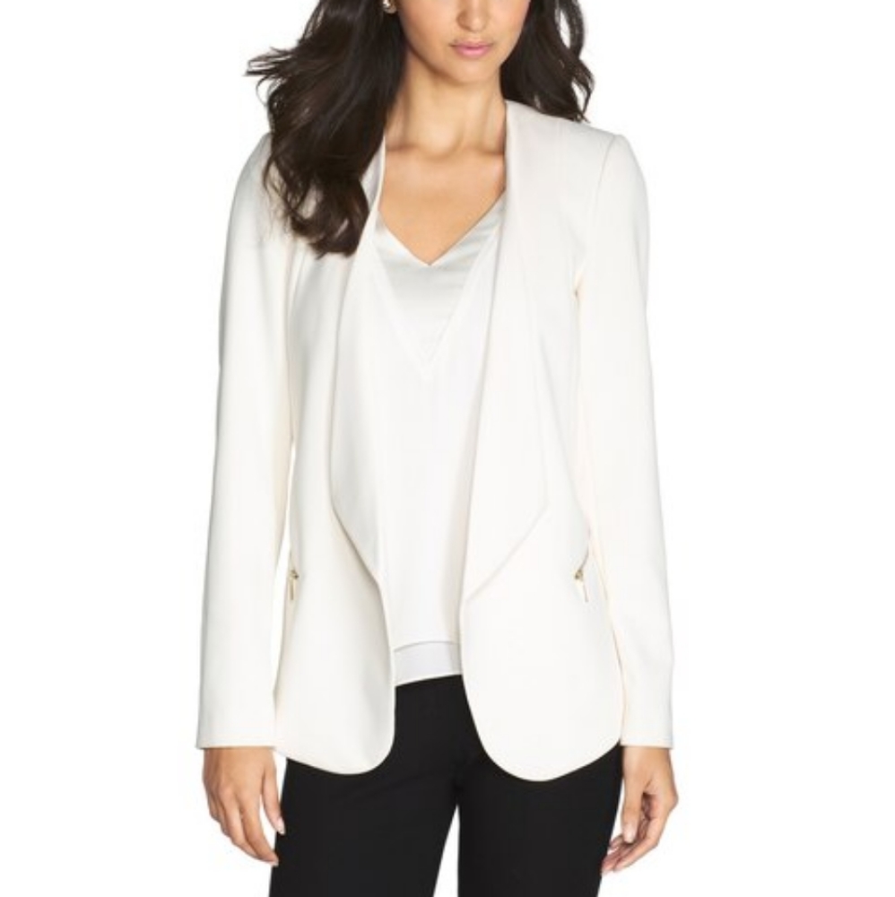 White Drape Blazer
